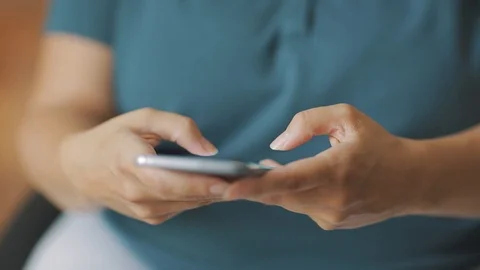 Using smartphone, closeup Stock Footage 112187297