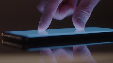 Using a Smartphone in Dark Ambience. Stock Footage 329588912