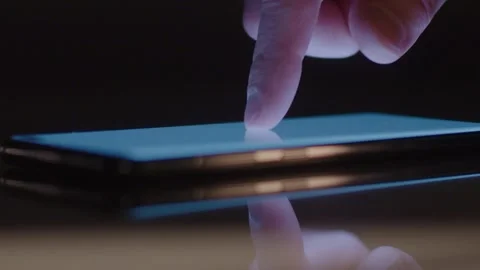 Using a Smartphone in Dark Ambience. Stock Footage 329588915