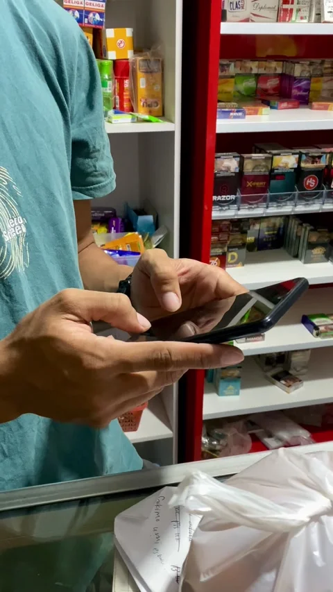 Using Smartphone for Digital Shopping Transaction Video stock 345140487
