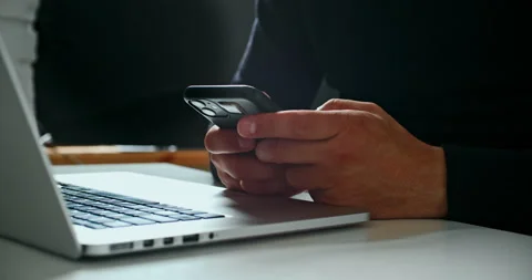 Using smartphone during work Stock Footage 318799847