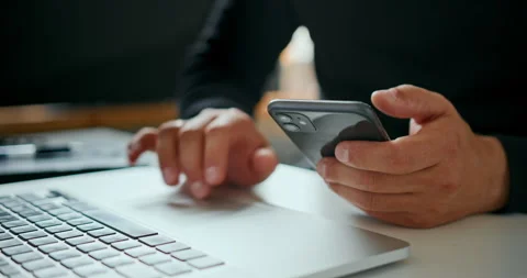 Using smartphone during work Stock Footage 318799883