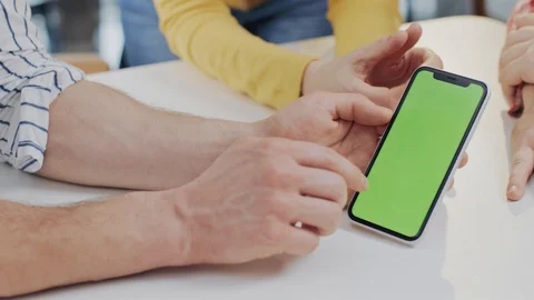 Using smartphone with green screen Stock Footage 104672554