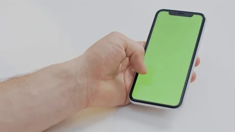 Using smartphone with green screen Stock Footage 104672588