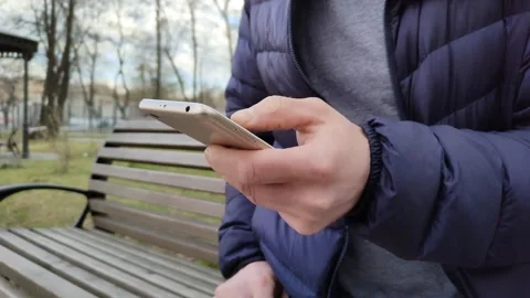 Using smartphone for Internet surfing and communication Video stock 209827725