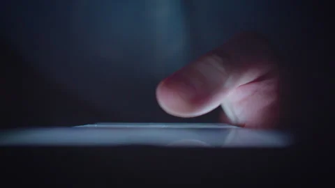 Using a smartphone at night. Close-up of hands Stock Footage 329660083