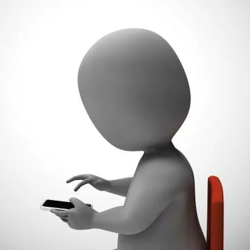 Using a smartphone or mobile device app for information or data 스톡 일러스트