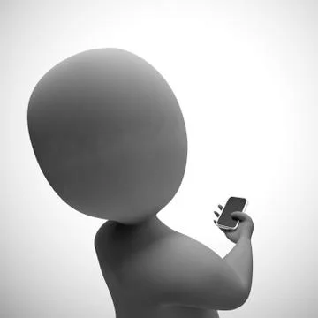 Using a smartphone or mobile device app for information or data Illustrazione stock