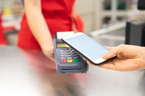 Using Smartphone For Payment Stock Photos