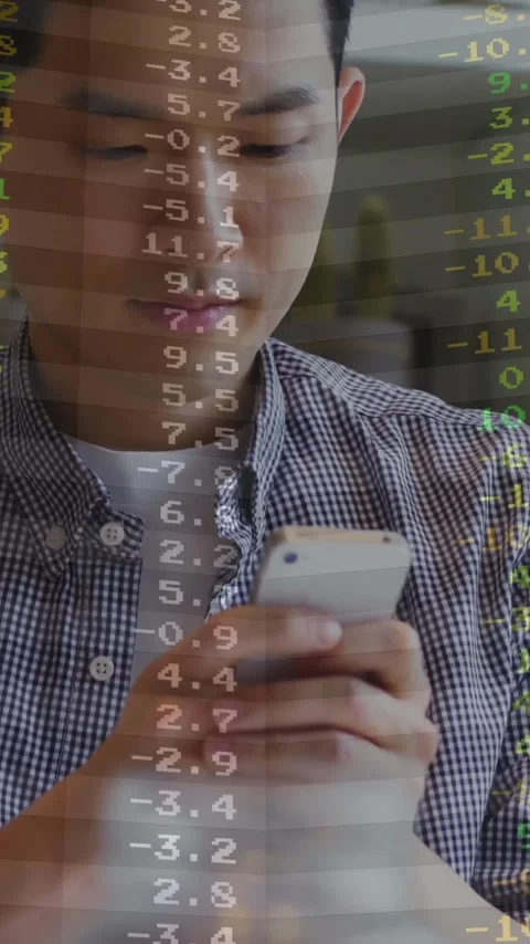 Using smartphone, person viewing stock market data with animation in school Stock Footage 319727647
