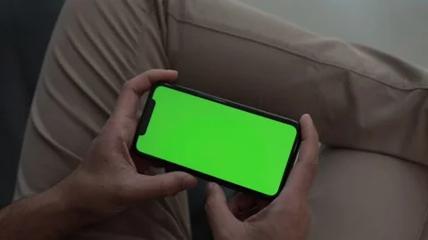 Using smartphone, phone green screen Stock Footage 261236381