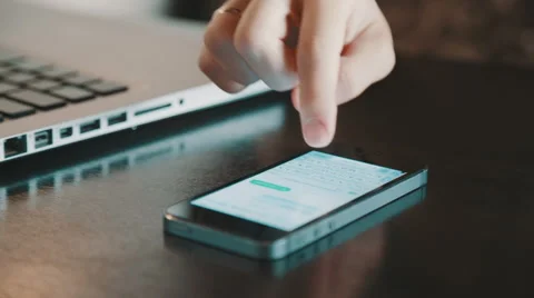 Using smartphone touchscreen Stock Footage 53766600