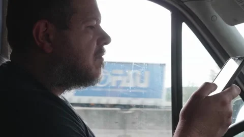 Using Smartphone While Driving, Very Dangerous Stock Footage 284971650