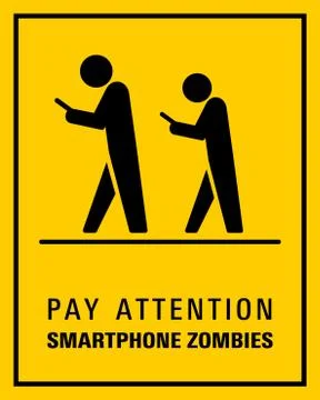 Using smartphone while walking sign vector illustration Ilustración de archivo