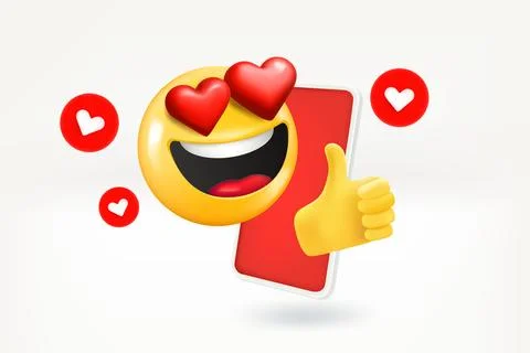 Using social media network communication. 3d vector illustration Stock Illustration