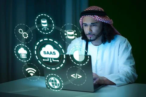 Using software technologies in business operations for growth and management Stock Photos