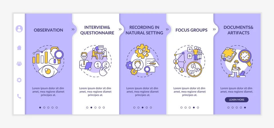 Using sources of data onboarding vector template Stock Illustration