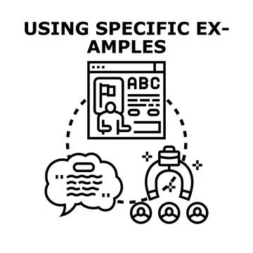 Using specific examples for attracting target audience Stock Illustration