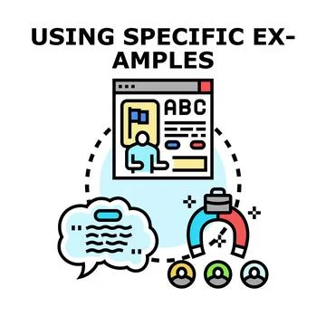 Using specific examples for attracting target audience Stock Illustration