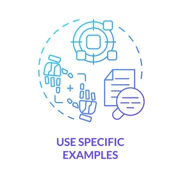 Using specific examples blue gradient concept icon Stock Illustration