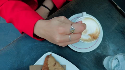 Using The Spoon During Breakfast Stock Footage 275296805