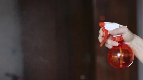 Using a spray gun for cleaning, shooting in slow motion, shooting slow motion. Stock Footage 186791800