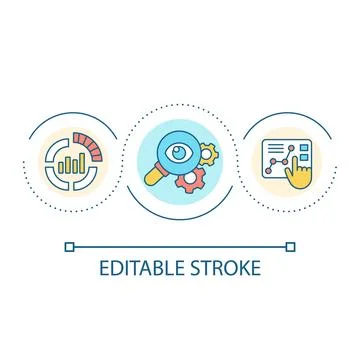 Using statistical tools loop concept icon Stock Illustration