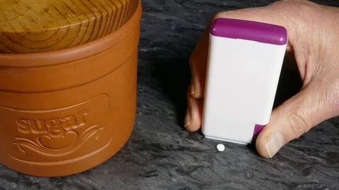 Using sweetener rather than sugar. Stock Footage 120724488