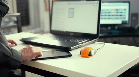 Using Tablet and Laptop II. Stock Footage 49287636