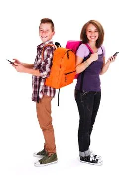 Using Tablet and Smartphone Stock-Fotos