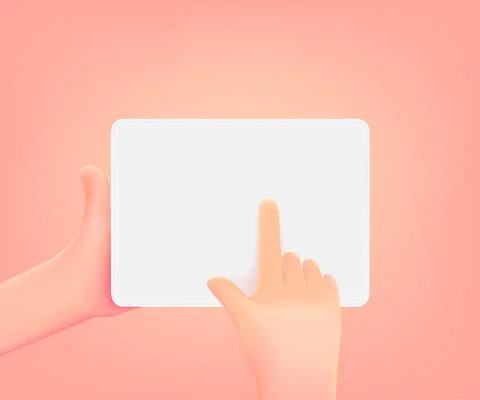 Using tablet computer with blank screen. 3d vector illustration Stock Illustration