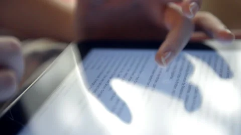 Using tablet computer close up Stock Footage 42114298