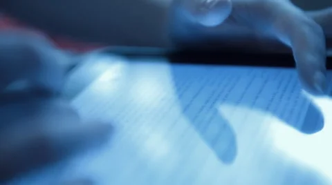 Using tablet computer close up Stock Footage 51837569