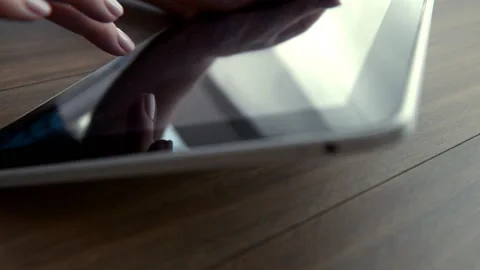 Using tablet computer close up Stock Footage 88825866