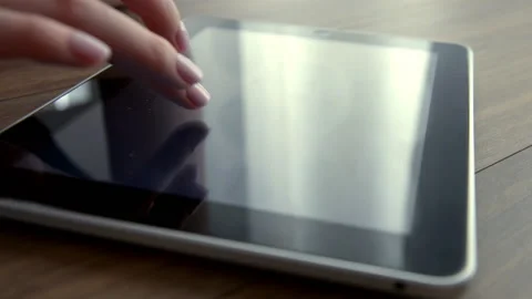 Using tablet computer close up Stock Footage 88825899