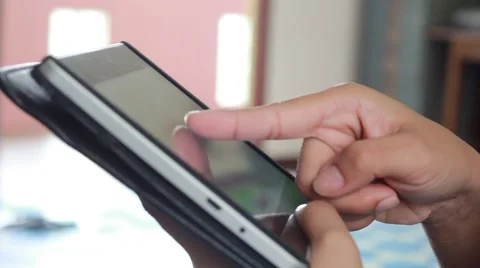 Using tablet Stock Footage 42592559
