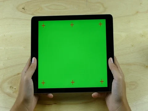Using Tablet with Green Screen Stock Footage 76150371