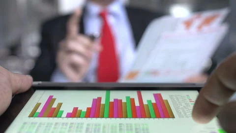 Using tablet at meeting  Stock Footage 210150776