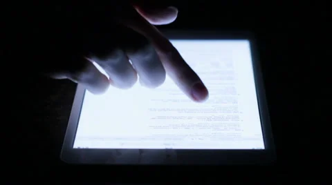 Using Tablet At Night 3 Stock Footage 39386298
