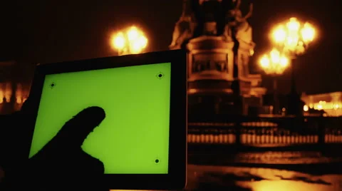 Using Tablet Pc With Green Screen 스톡 동영상 47145579