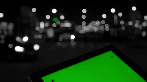 Using Tablet Pc With Green Screen Video stock 49280688
