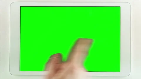 Using Tablet Pc With Green Screen Stock Footage 49344231