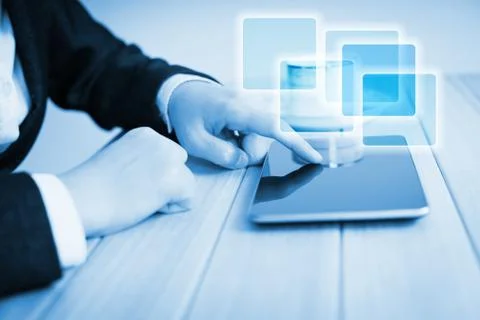 Using tablet pc Illustrazione stock