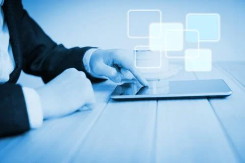 Using tablet pc Stock Illustration