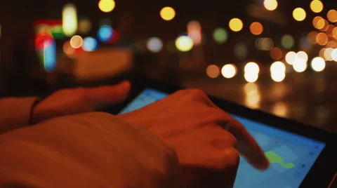 Using Tablet Pc With a Map Stock-Footage 49275761