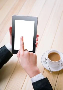 Using tablet pc Foto stock