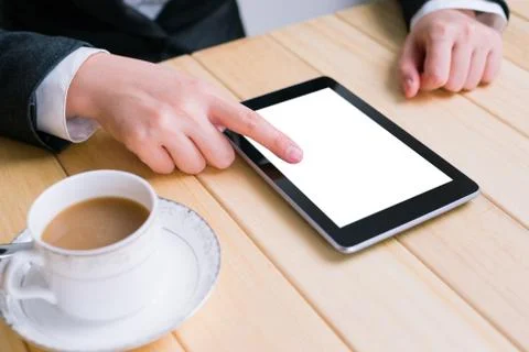 Using tablet pc Stock Photos