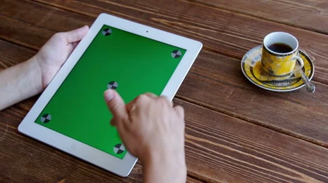 Using tablet pc touchscreen Stock Footage 52374257