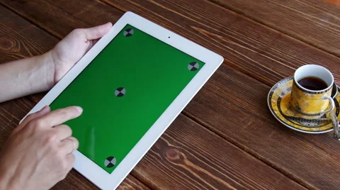 Using tablet pc touchscreen Stock Footage 52374987