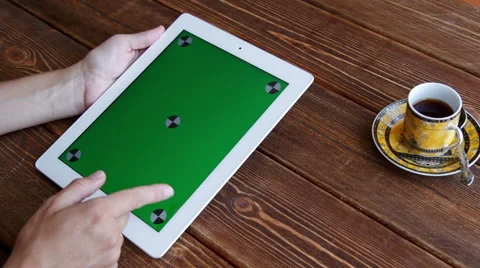 Using tablet pc touchscreen Stock-Footage 52377297